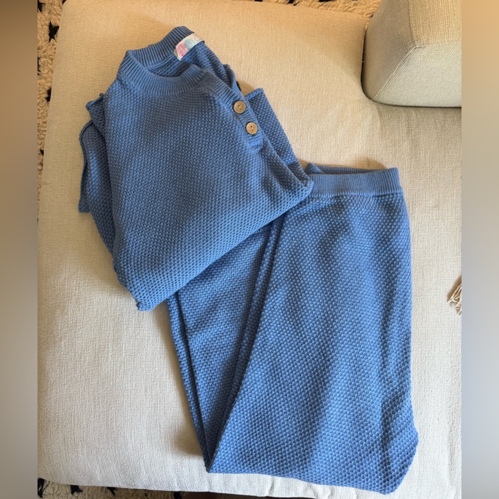 Free People Hailee Waffle Set - Summers Blue Heather